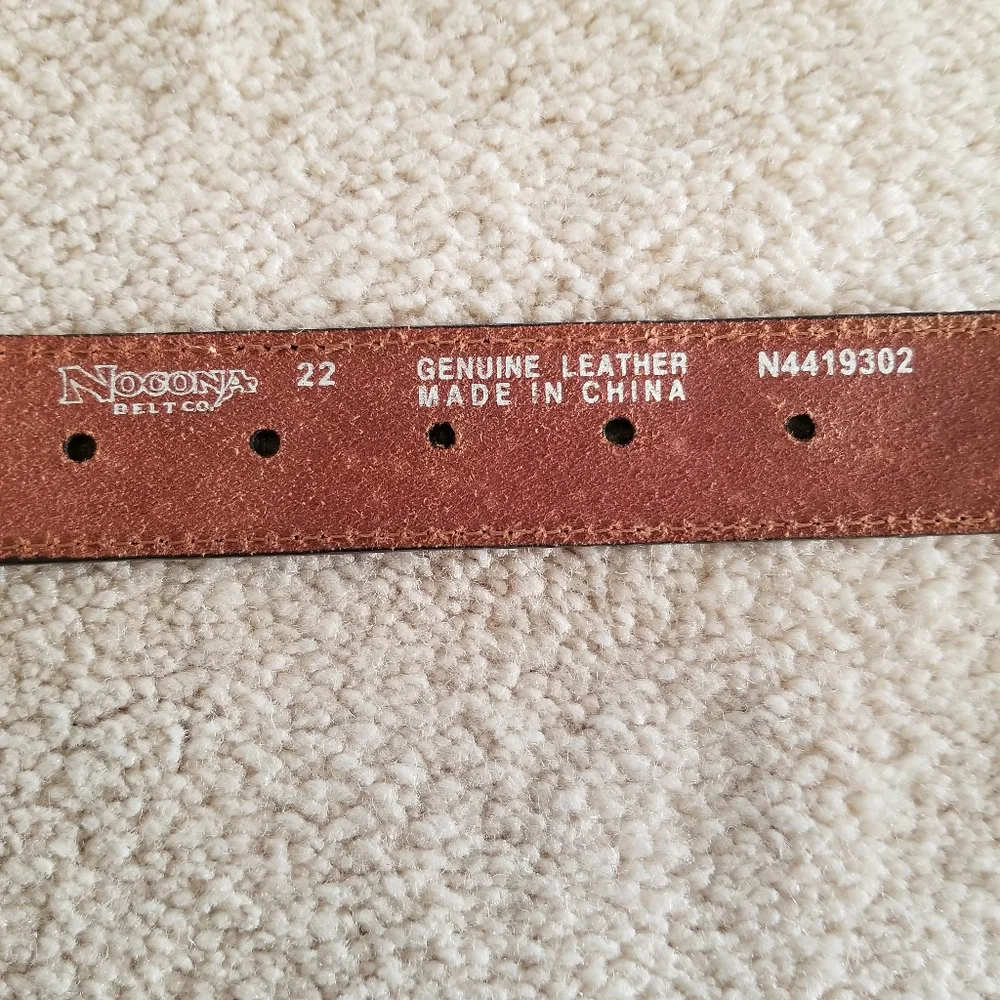 Nocona Kid's Rhinestone and Concho Leather Cow Hair Belt Size 22